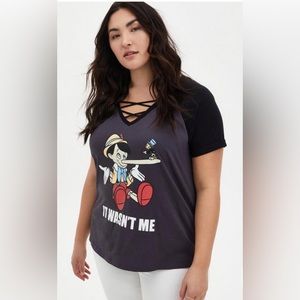 Torrid Disney Pinocchio It Wasn’t Me Dark Slate Grey Strappy Top